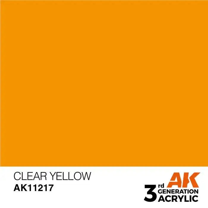 CLEAR YELLOW AK Interactive 3G Acrylic (.57 oz.) bottle-Arizona Hobbies