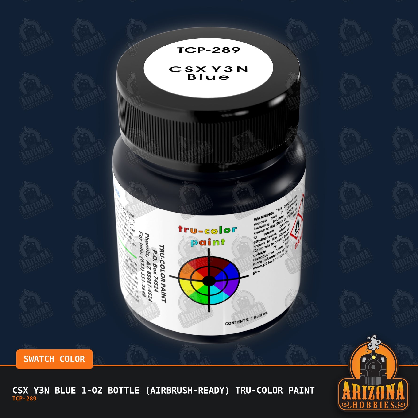 CSX Y3N BLUE 1-oz bottle (Air-brush) Tru-Color Paint-with color swatch-Arizona Hobbies