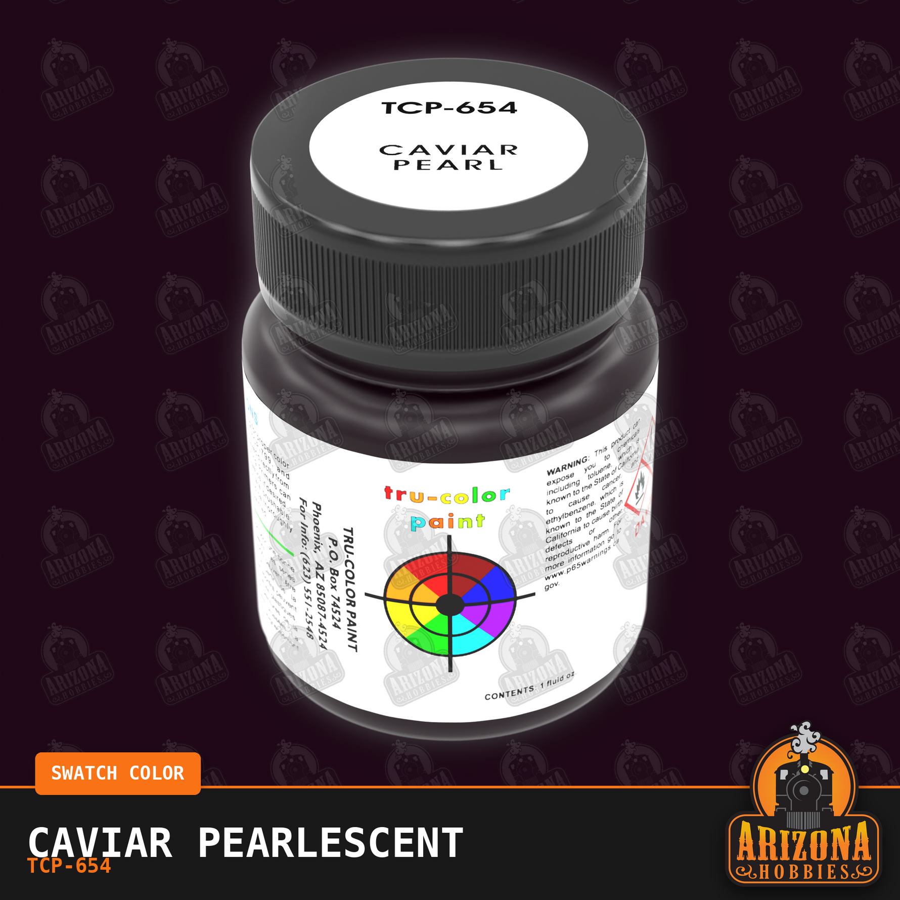 Caviar Pearlescent 1-oz bottle (Air-brush) SPECIAL ORDER ONLY-with color swatch-Arizona Hobbies