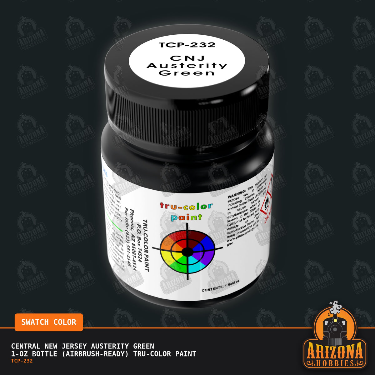 Central New Jersey AUSTERITY GREEN 1-oz bottle (Air-brush) Tru-Color Paint-with color swatch-Arizona Hobbies