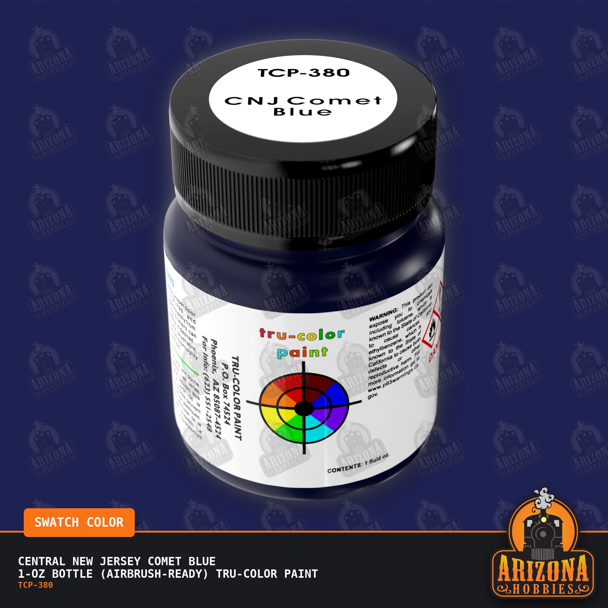 Central New Jersey COMET BLUE 1-oz bottle (Air-brush) Tru-Color Paint-with color swatch-Arizona Hobbies