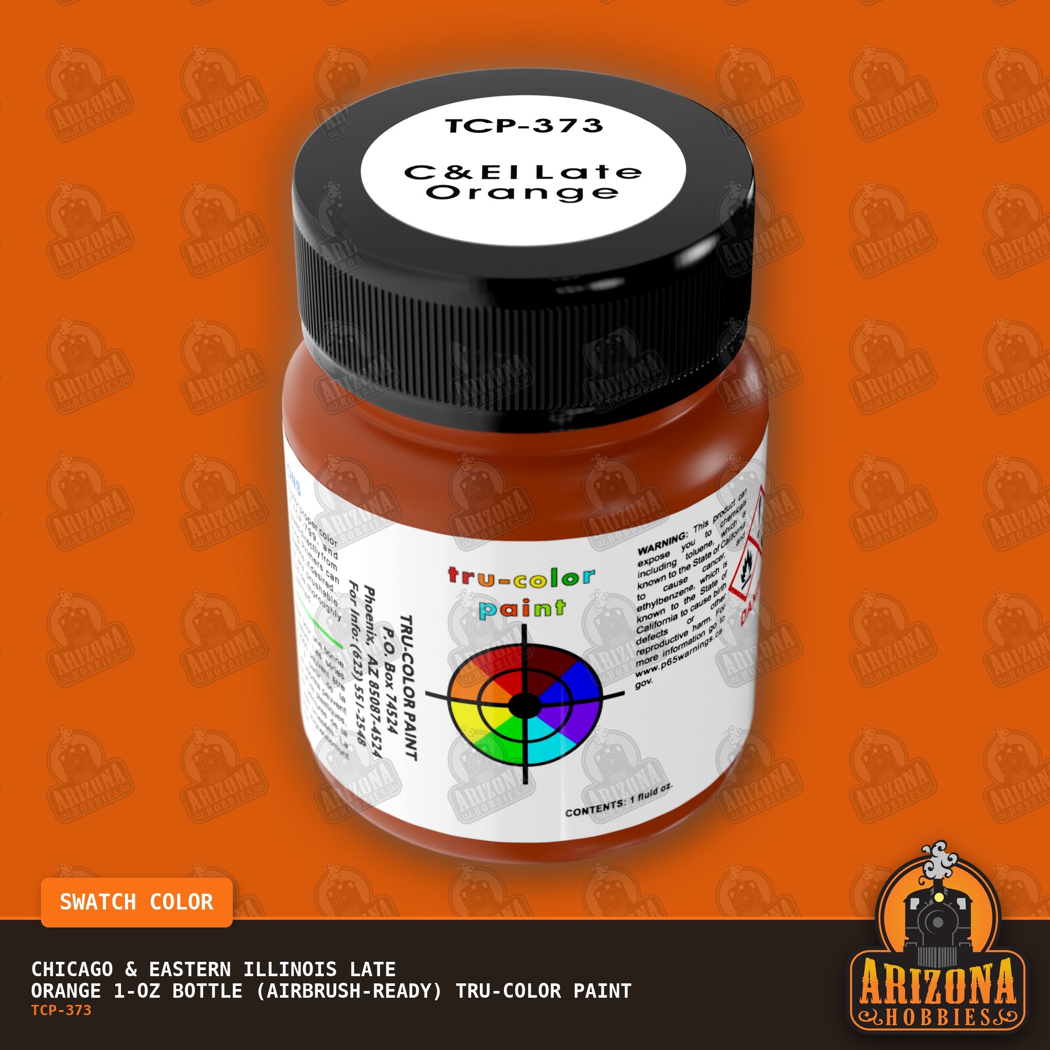Chicago & Eastern Illinois LATE ORANGE 1-oz bottle (Air-brush) Tru-Color Paint-with color swatch-Arizona Hobbies