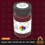 Chicago Great Western and Soo Line MAROON 2-oz bottle (Air-brush) Tru-Color Paint SPECIAL ORDER ONLY-with color swatch-Arizona Hobbies