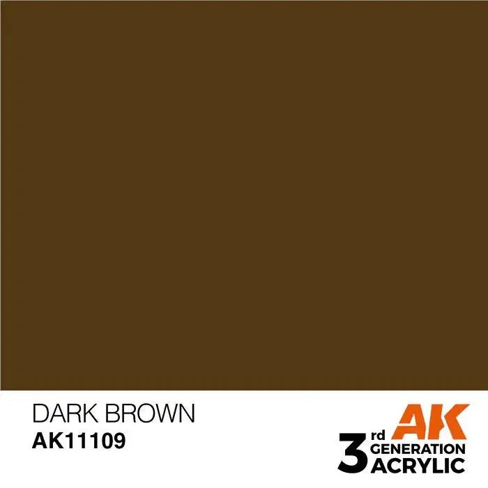 DARK BROWN AK Interactive 3G Acrylic (.57 oz.) bottle-Arizona Hobbies