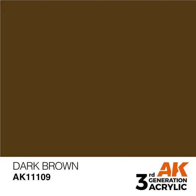 DARK BROWN AK Interactive 3G Acrylic (.57 oz.) bottle-Arizona Hobbies