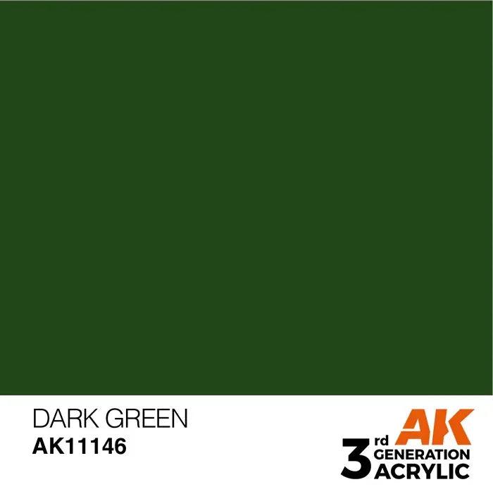 DARK GREEN AK Interactive 3G Acrylic (.57 oz.) bottle-Arizona Hobbies