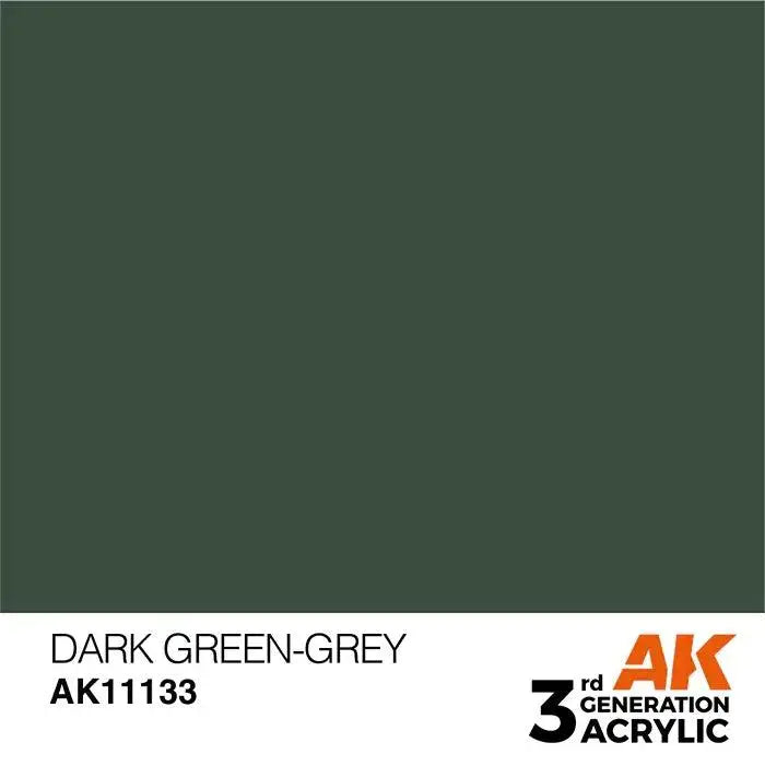 DARK GREEN-GREY AK Interactive 3G Acrylic (.57 oz.) bottle-Arizona Hobbies