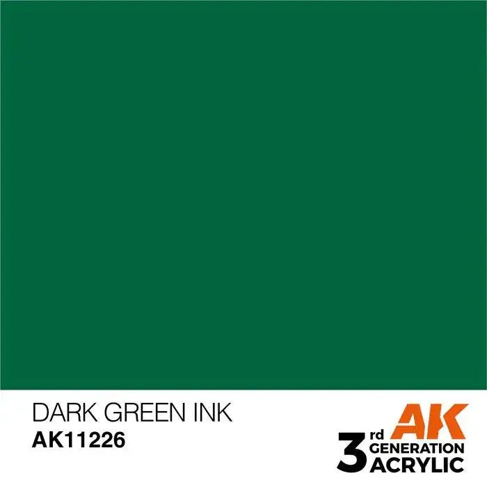 DARK GREEN INK AK Interactive 3G Acrylic (.57 oz.) bottle-Arizona Hobbies