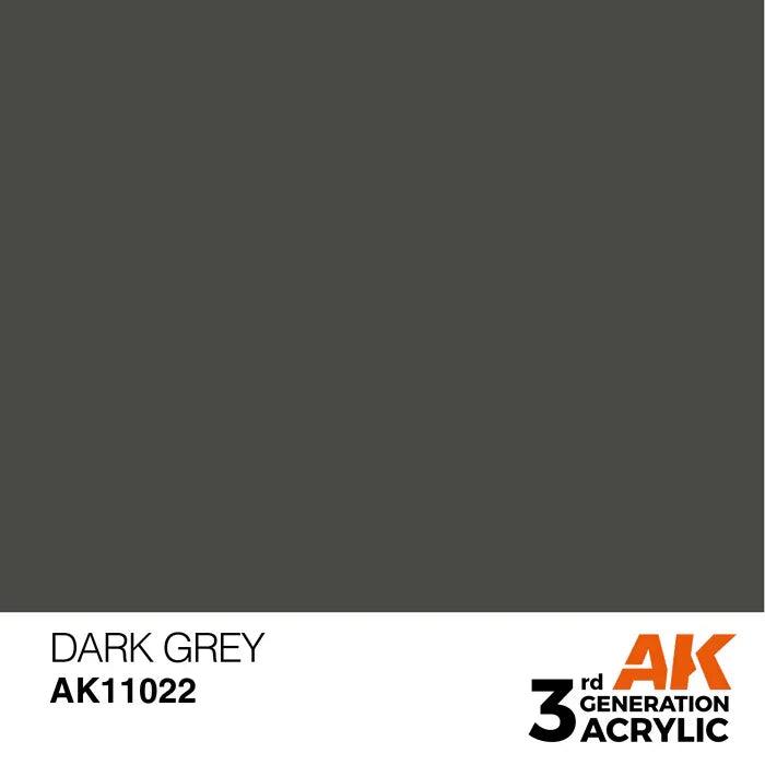 DARK GREY AK Interactive 3G Acrylic (.57 oz.) bottle-Arizona Hobbies