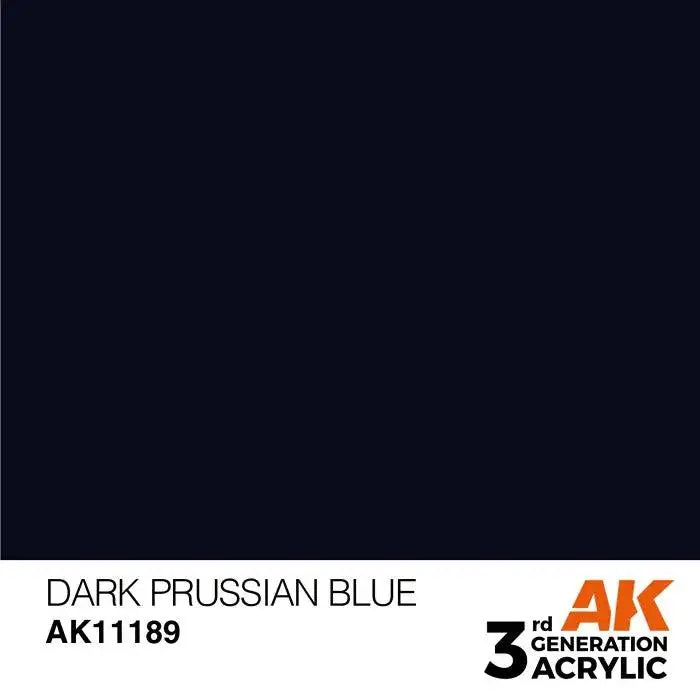 DARK PRUSSIAN BLUE AK Interactive 3G Acrylic (.57 oz.) bottle-Arizona Hobbies