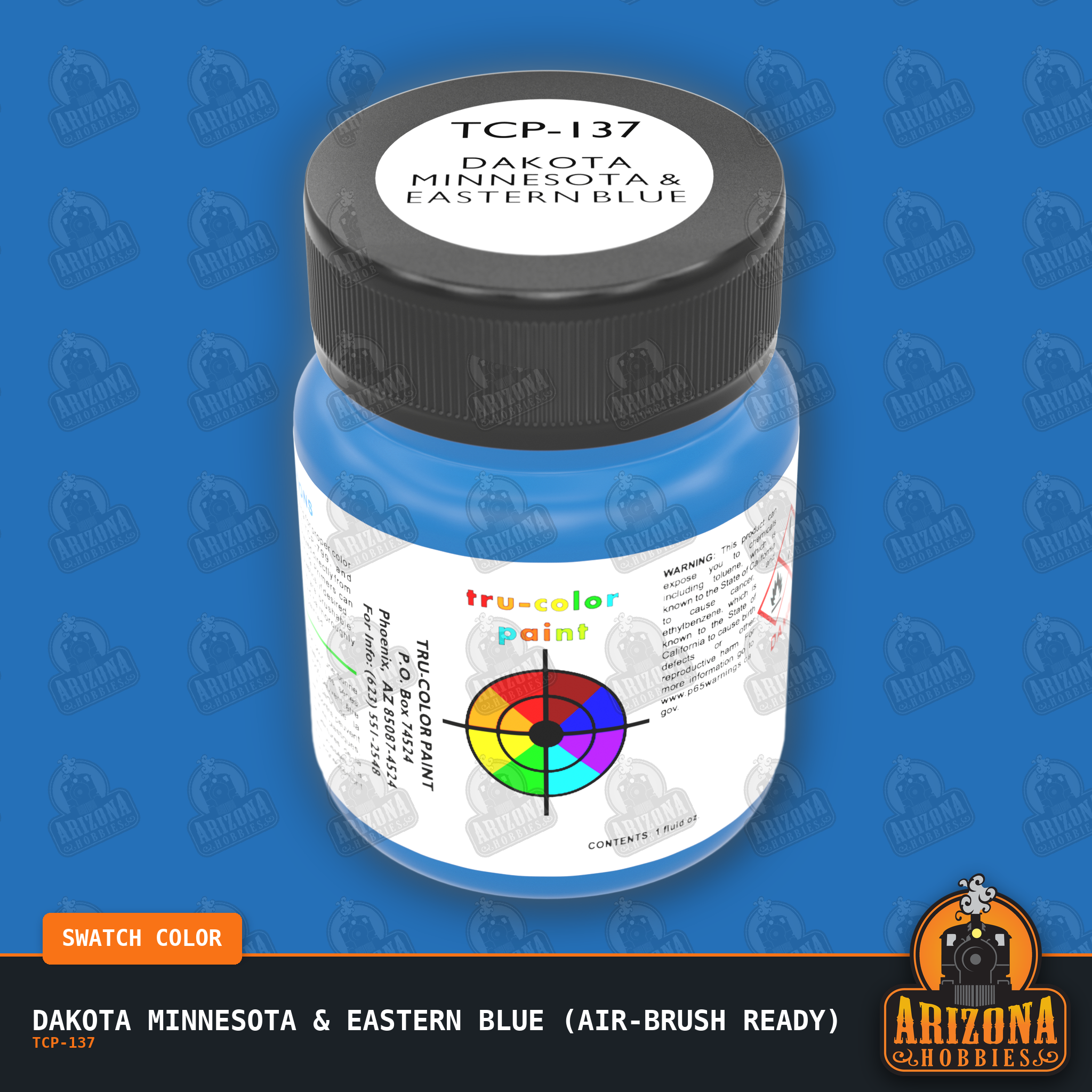 Dakota Minnesota & Eastern BLUE 1-oz bottle (Air-brush) Tru-Color Paint-with color swatch-Arizona Hobbies