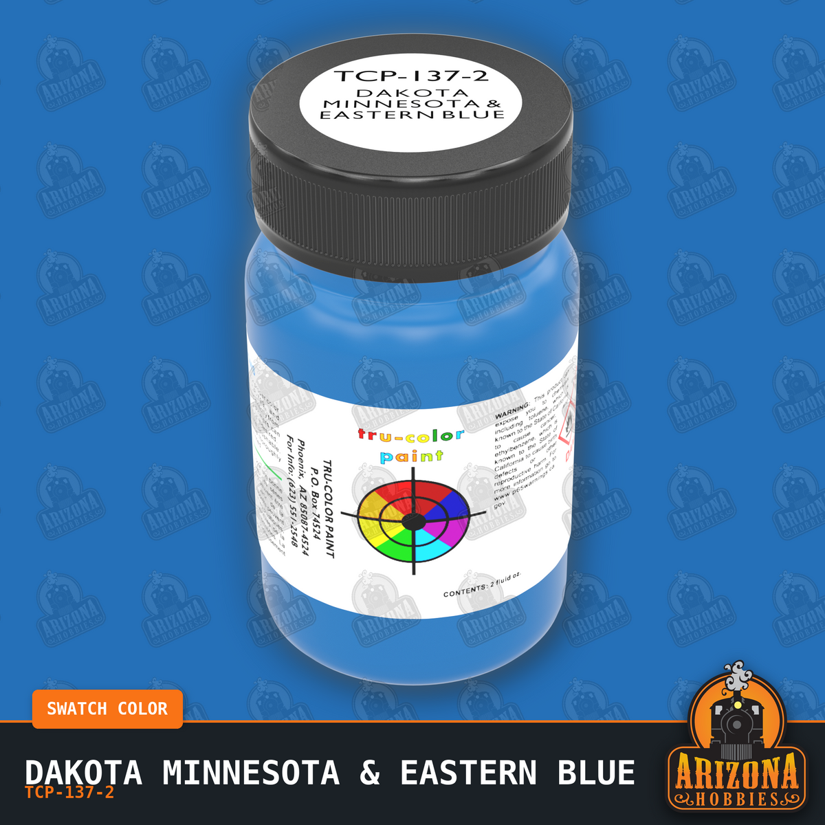 Dakota Minnesota & Eastern BLUE 2-oz bottle (Air-brush) Tru-Color Paint SPECIAL ORDER ONLY-with color swatch-Arizona Hobbies