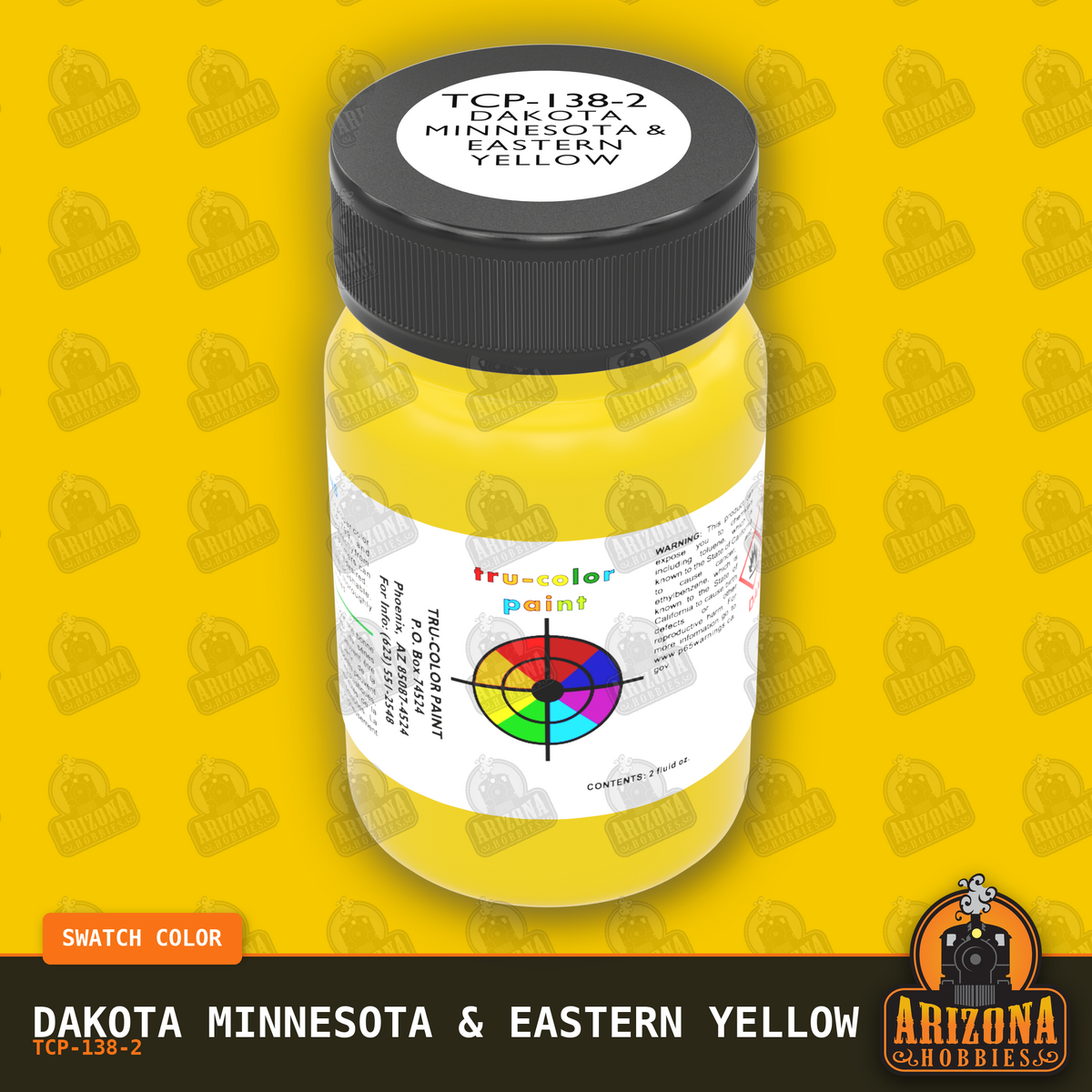 Dakota Minnesota & Eastern YELLOW 2-oz bottle (Air-brush) Tru-Color Paint SPECIAL ORDER ONLY-with color swatch-Arizona Hobbies