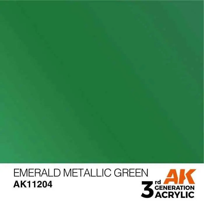 EMERALD METALLIC GREEN AK Interactive 3G Acrylic (.57 oz.) bottle-Arizona Hobbies