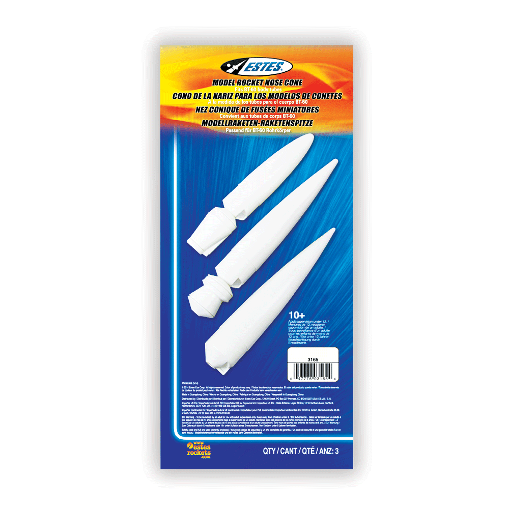 NC-60 Long Nose Cone Asst. (3 pk) - Arizona Hobbies LLC