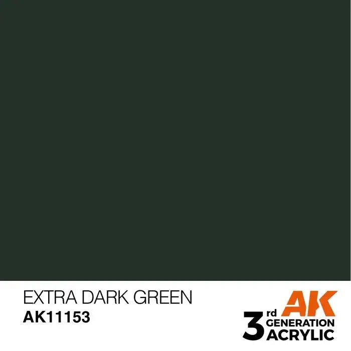 EXTRA DARK GREEN AK Interactive 3G Acrylic (.57 oz.) bottle-Arizona Hobbies