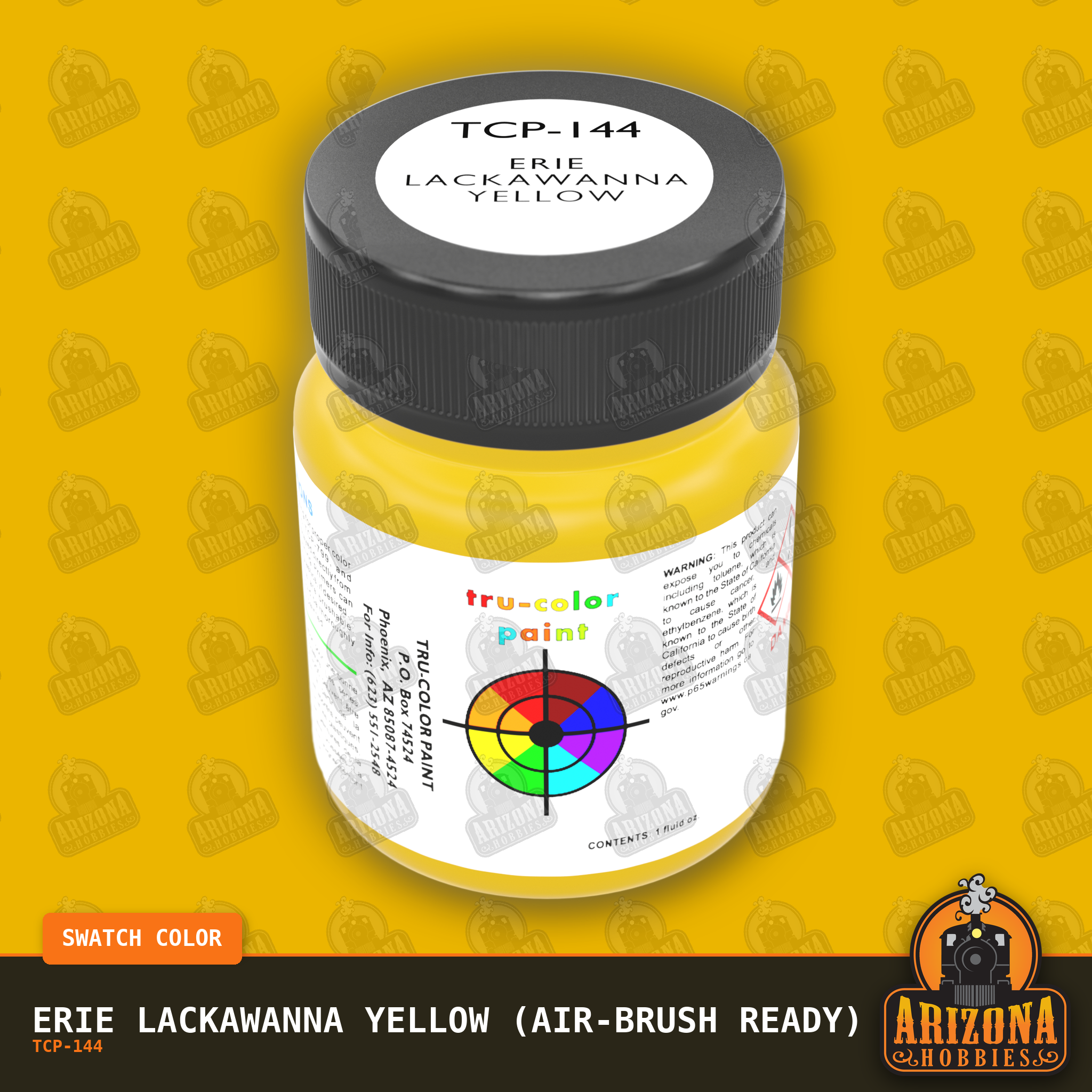 Erie Lackawanna YELLOW 1-oz bottle (Air-brush) Tru-Color Paint-with color swatch-Arizona Hobbies