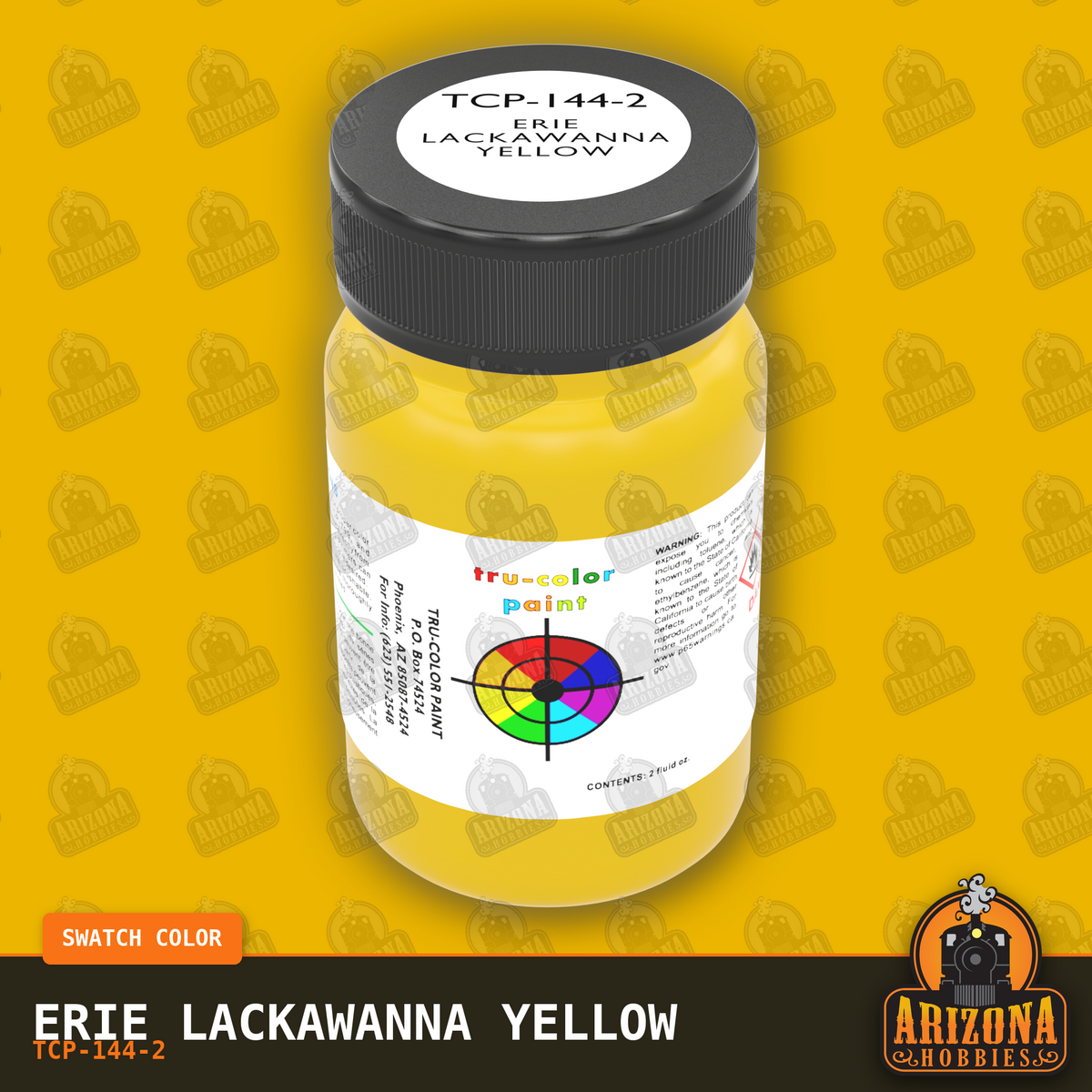 Erie Lackawanna YELLOW 2-oz bottle (Air-brush) Tru-Color Paint SPECIAL ORDER ONLY-with color swatch-Arizona Hobbies