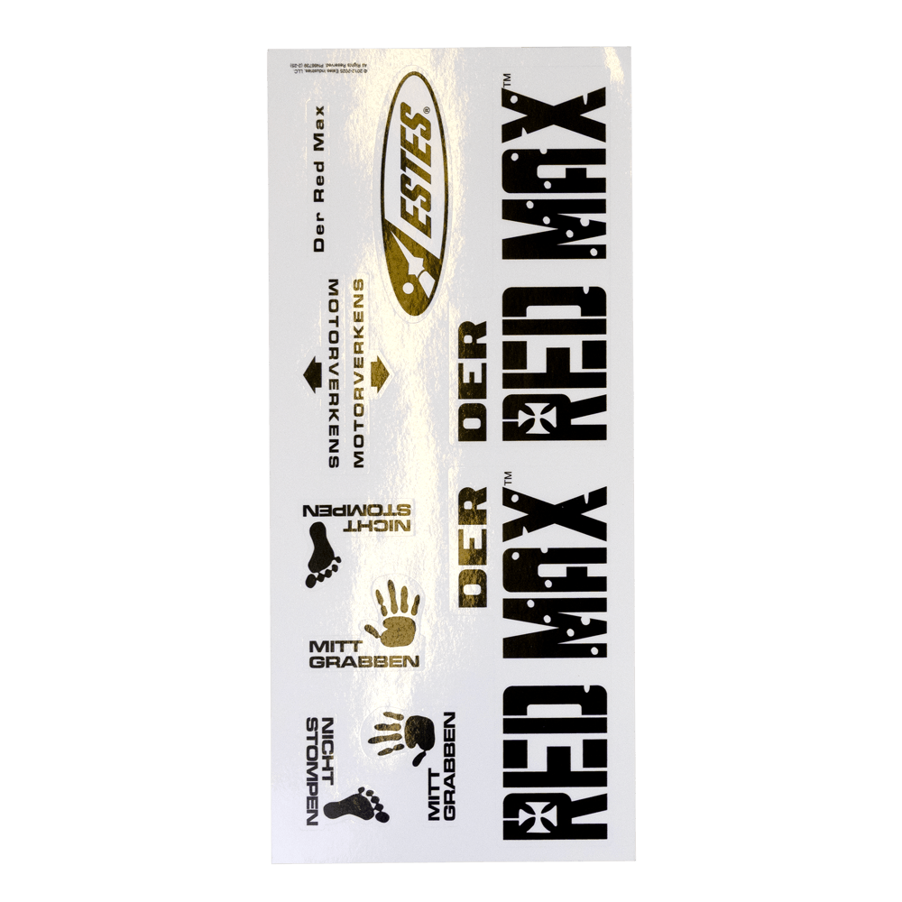 Mega Der Red Max™ UV Vinyl Decal Set - Arizona Hobbies LLC