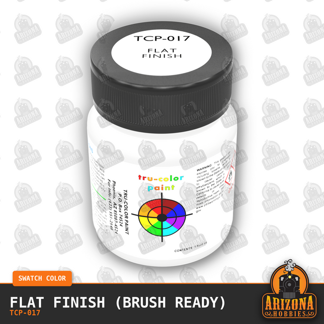 FLAT Clear Finish 1-oz bottle (Air-brush) Tru-Color Paint-with color swatch-Arizona Hobbies