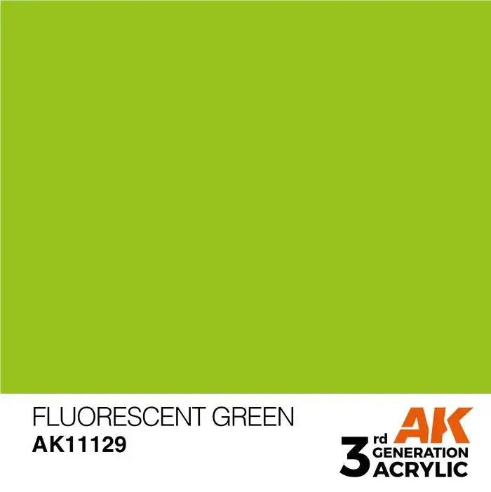 FLUORESCENT GREEN AK Interactive 3G Acrylic (.57 oz.) bottle-Arizona Hobbies
