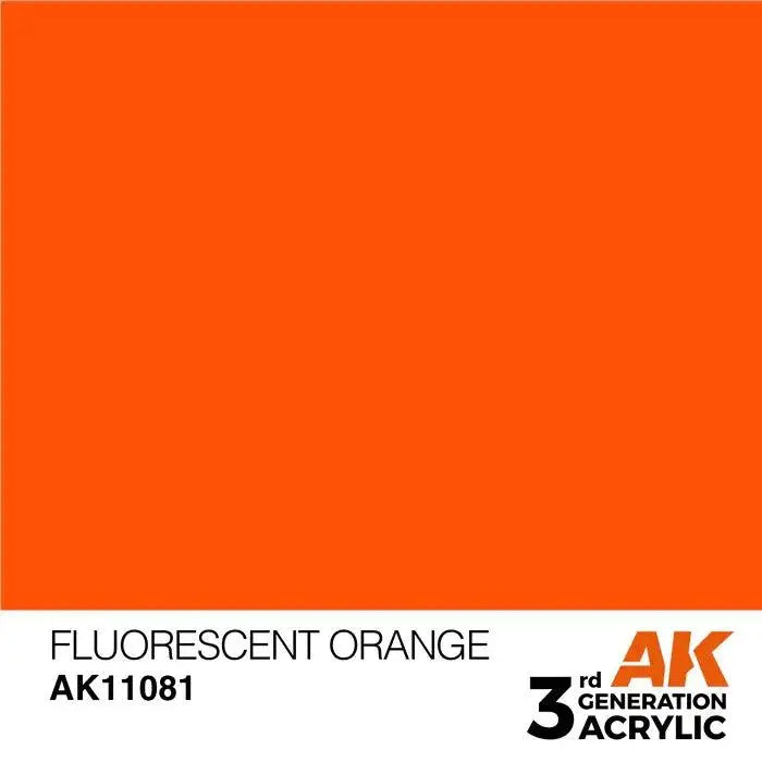 FLUORESCENT ORANGE AK Interactive 3G Acrylic (.57 oz.) bottle-Arizona Hobbies