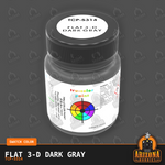 Flat 3-D DARK GRAY 1-oz bottle (Paint brush) Tru-Color Paint-with color swatch-Arizona Hobbies