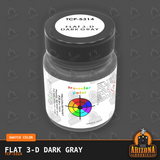 Flat 3-D DARK GRAY 1-oz bottle (Paint brush) Tru-Color Paint-with color swatch-Arizona Hobbies