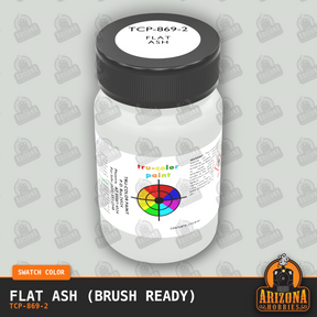 Flat ASH 2-oz bottle (Paint brush) Tru-Color Paint SPECIAL ORDER ONLY-with color swatch-Arizona Hobbies