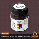 Flat BROWN LEATHER 1-oz bottle (Paint brush) Tru-Color Paint-with color swatch-Arizona Hobbies