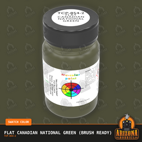 Flat Canadian National GREEN 2-oz bottle (Paint brush) Tru-Color Paint SPECIAL ORDER ONLY-with color swatch-Arizona Hobbies