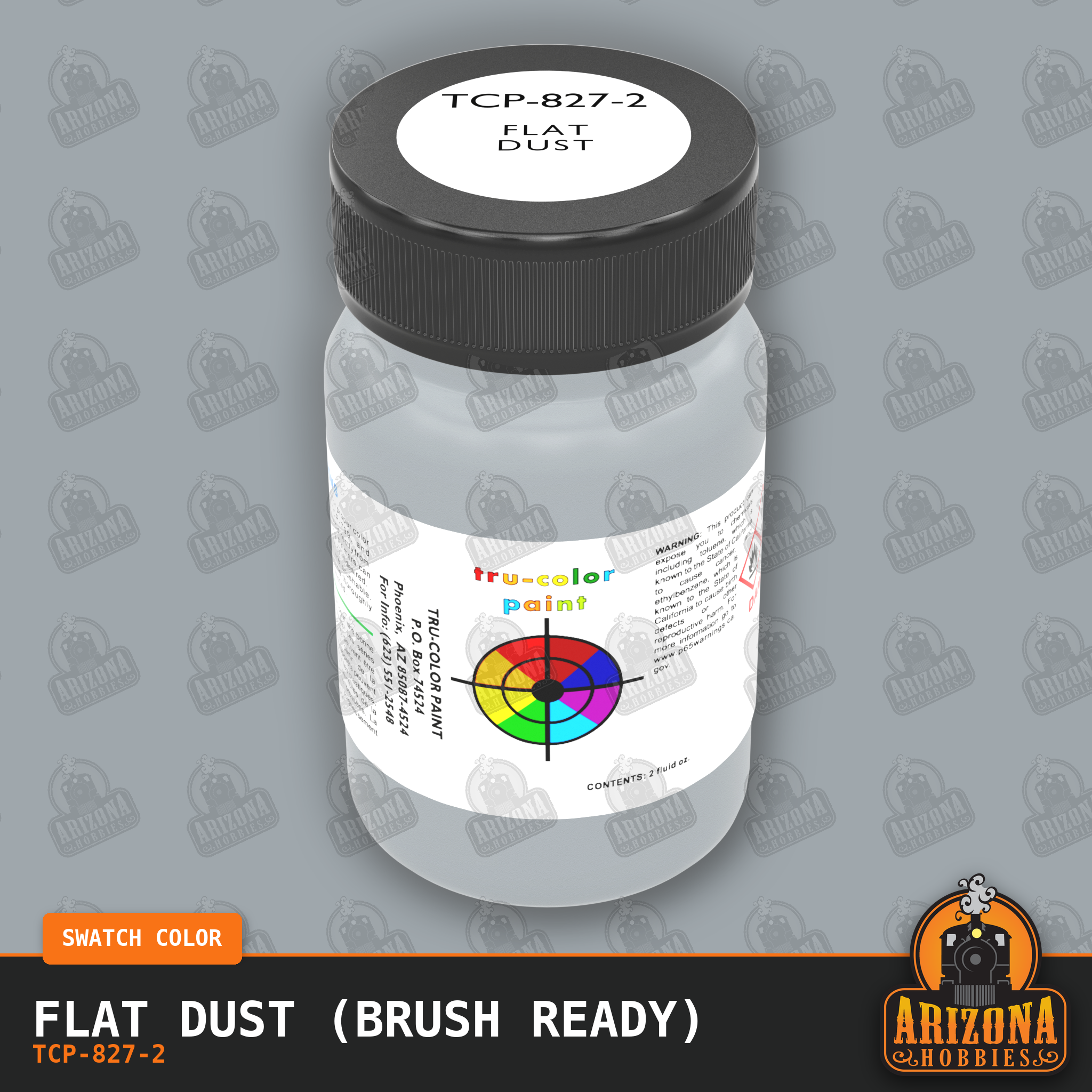 Flat DUST 2-oz bottle (Paint brush) Tru-Color Paint SPECIAL ORDER ONLY-with color swatch-Arizona Hobbies