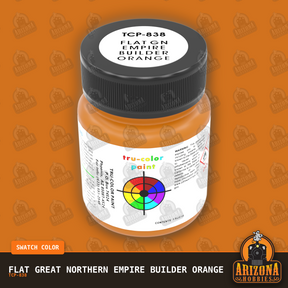 Flat Great Northern EMPIRE BUILDER ORANGE 1-oz bottle (Paint brush) Tru-Color Paint-with color swatch-Arizona Hobbies