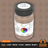 Flat LIGHT MOCHA FLESH 2-oz bottle (Paint brush) Tru-Color Paint SPECIAL ORDER ONLY-with color swatch-Arizona Hobbies