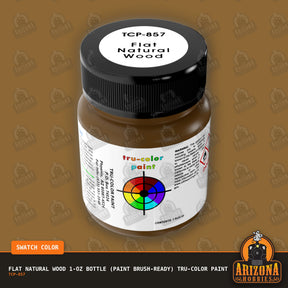 Flat NATURAL WOOD 1-oz bottle (Paint brush) Tru-Color Paint-with color swatch-Arizona Hobbies