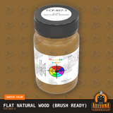 Flat NATURAL WOOD 2-oz bottle (Paint brush) Tru-Color Paint SPECIAL ORDER ONLY-with color swatch-Arizona Hobbies