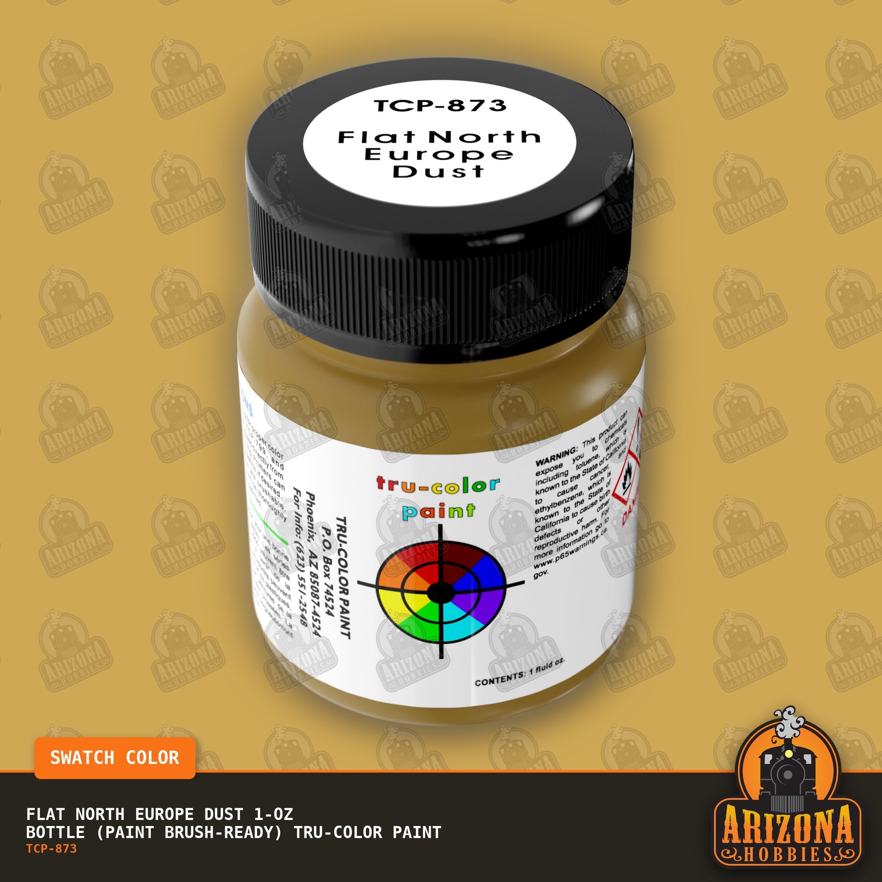 Flat NORTH EUROPE DUST 1-oz bottle (Paint brush) Tru-Color Paint-with color swatch-Arizona Hobbies