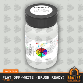 Flat OFF-WHITE 2-oz bottle (Paint brush) Tru-Color Paint SPECIAL ORDER ONLY-with color swatch-Arizona Hobbies