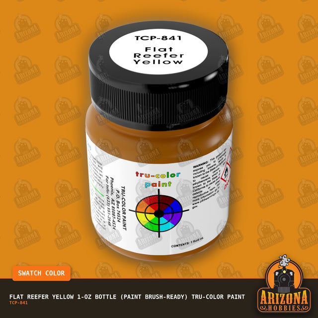 Flat REEFER YELLOW 1-oz bottle (Paint brush) Tru-Color Paint-with color swatch-Arizona Hobbies