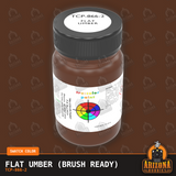 Flat UMBER 2-oz bottle (Paint brush) Tru-Color Paint SPECIAL ORDER ONLY-with color swatch-Arizona Hobbies