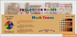 Flesh Tones Flat and Brush-able Paint Set of 6 colors (Air-brush) Tru-Color Paint SPECIAL ORDER ONLY-with color swatch-Arizona Hobbies