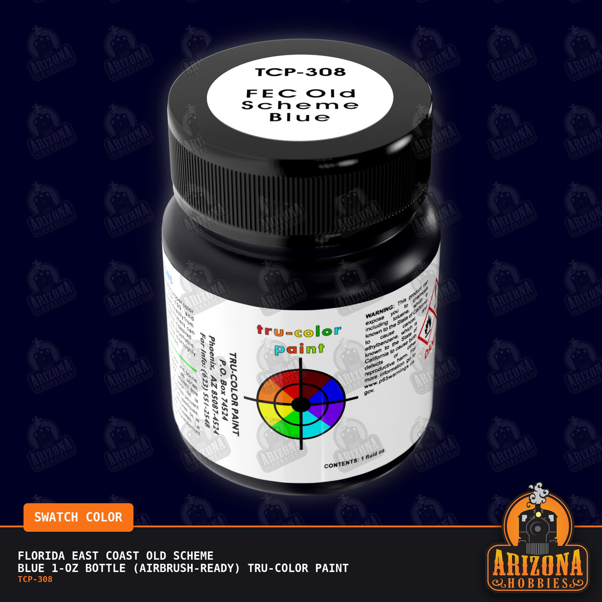 Florida East Coast OLD SCHEME BLUE 1-oz bottle (Air-brush) Tru-Color Paint-with color swatch-Arizona Hobbies