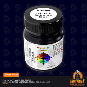 Florida East Coast OLD SCHEME BLUE 1-oz bottle (Air-brush) Tru-Color Paint-with color swatch-Arizona Hobbies