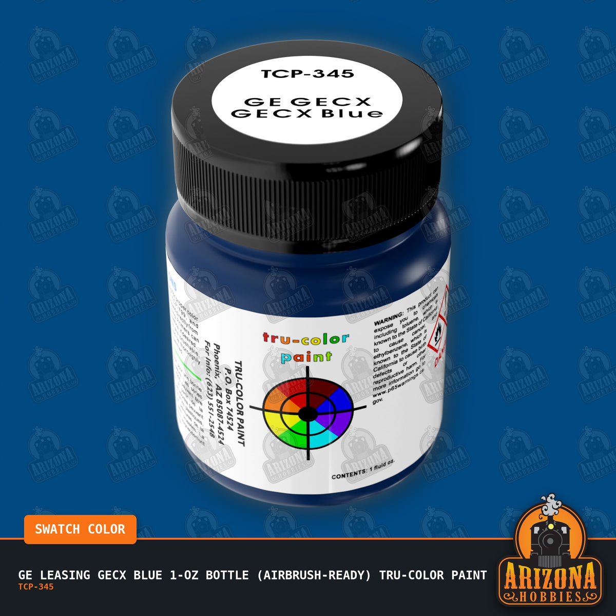 GE Leasing GECX BLUE 1-oz bottle (Air-brush) Tru-Color Paint-with color swatch-Arizona Hobbies