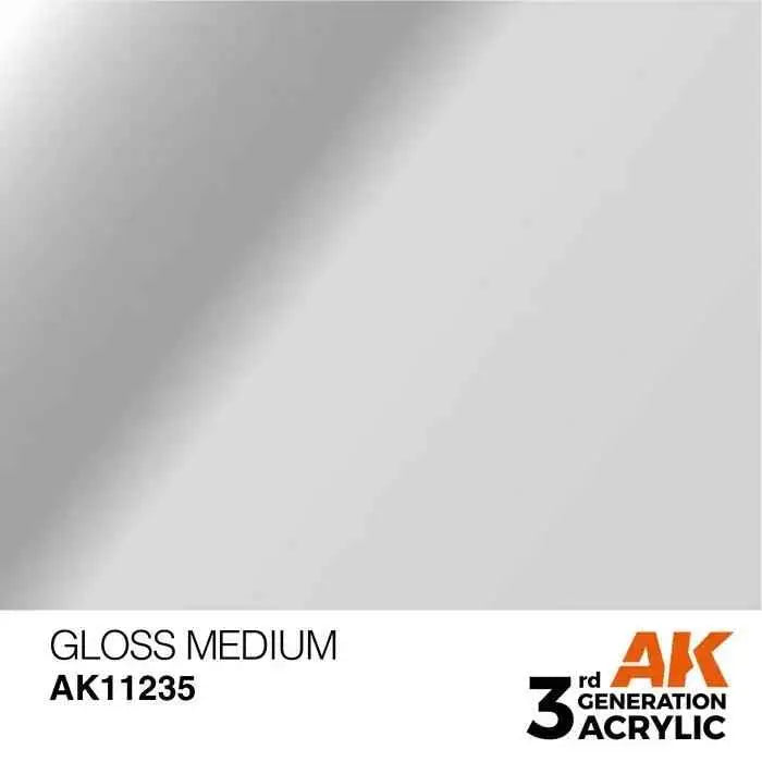 GLOSS MEDIUM AK Interactive 3G Acrylic (.57 oz.) bottle-Arizona Hobbies