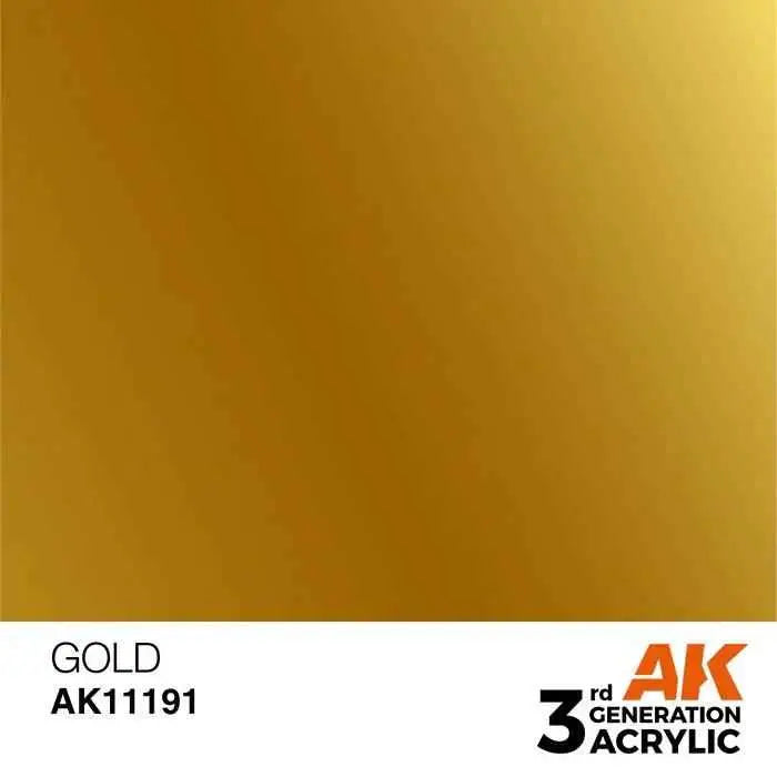 GOLD AK Interactive 3G Acrylic (.57 oz.) bottle-Arizona Hobbies