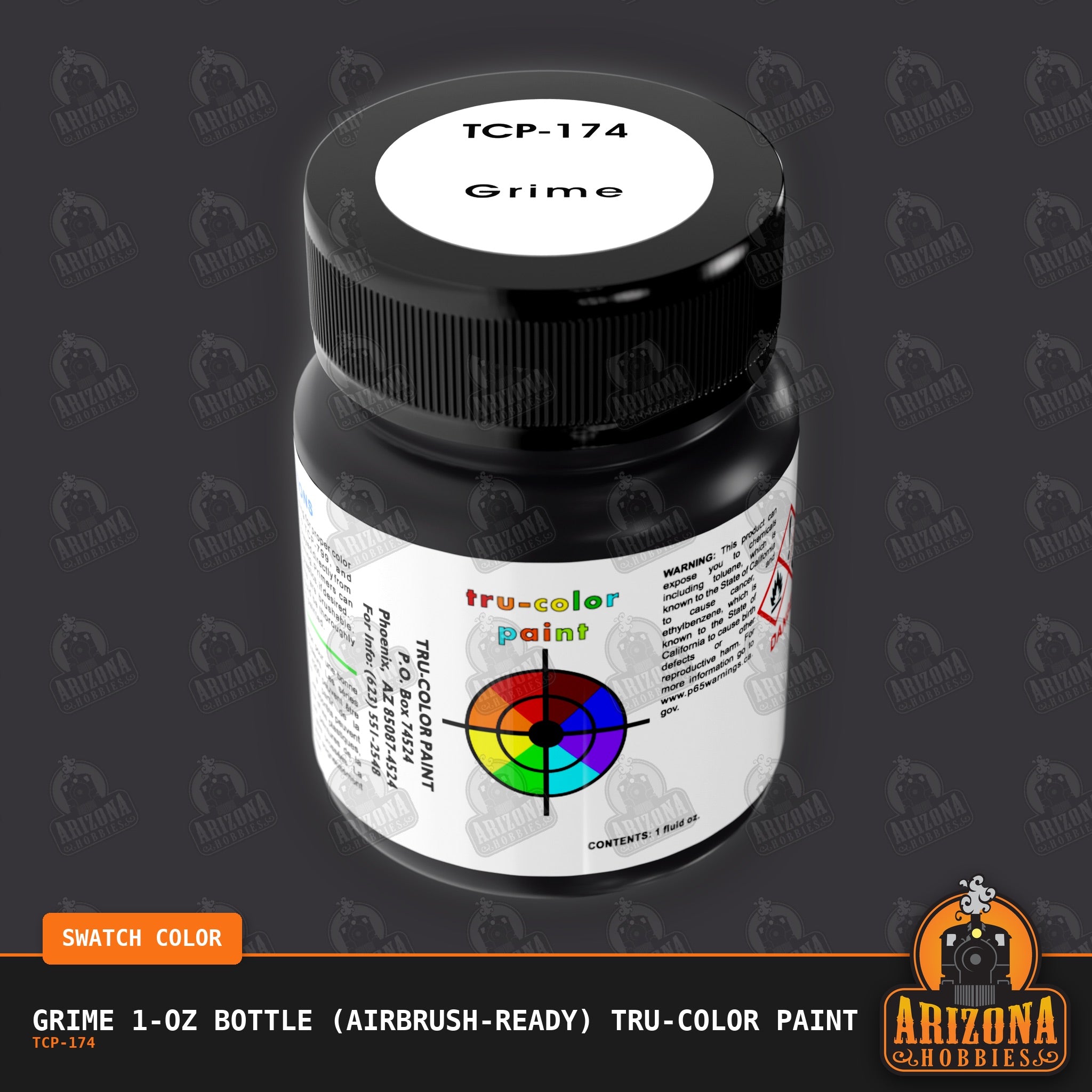 GRIME 1-oz bottle (Air-brush) Tru-Color Paint-with color swatch-Arizona Hobbies