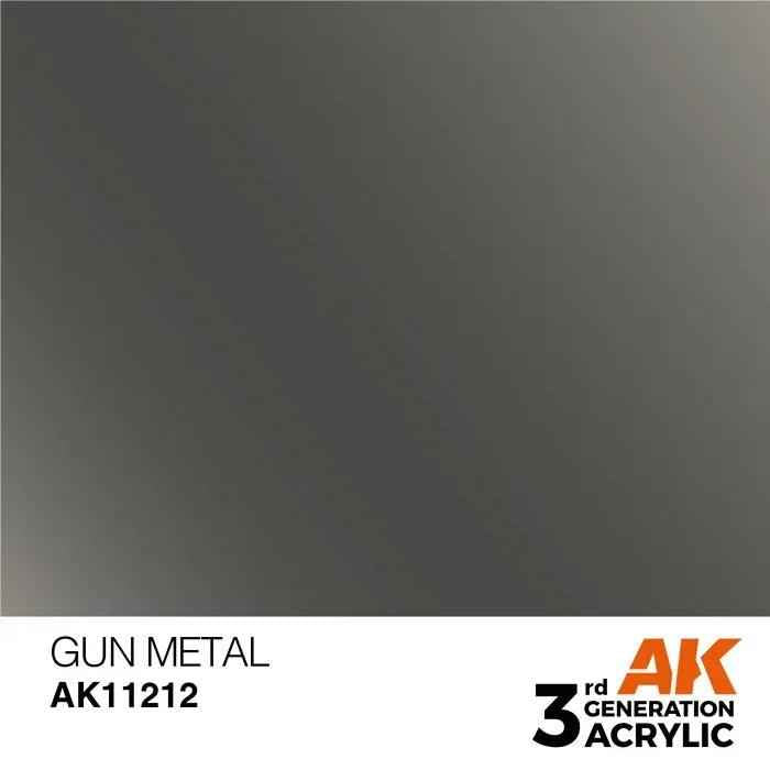 GUN METAL AK Interactive 3G Acrylic (.57 oz.) bottle-Arizona Hobbies