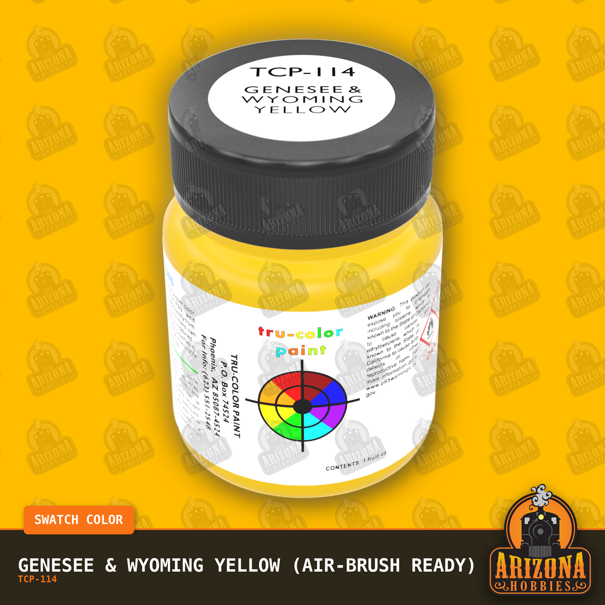 Genesee & Wyoming YELLOW 1-oz bottle (Air-brush) Tru-Color Paint-with color swatch-Arizona Hobbies