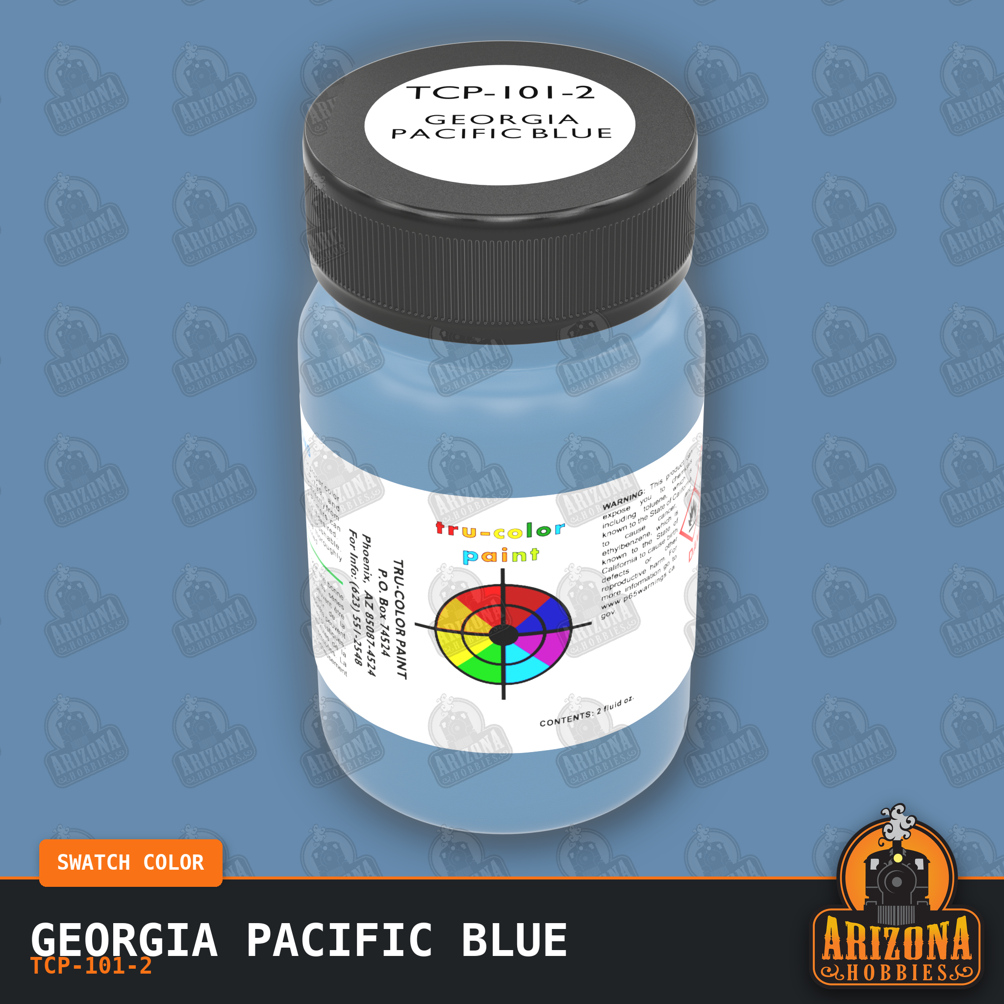 Georgia Pacific BLUE 2-oz bottle (Air-brush) Tru-Color Paint SPECIAL ORDER ONLY-with color swatch-Arizona Hobbies